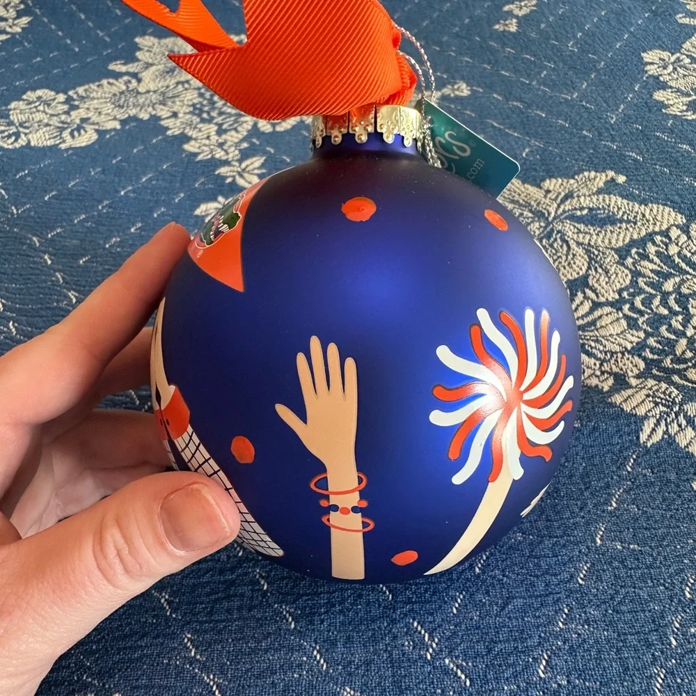 Coton Colors “Gator Bait” Blue Ornament w/ Cheer Design - University of Florida